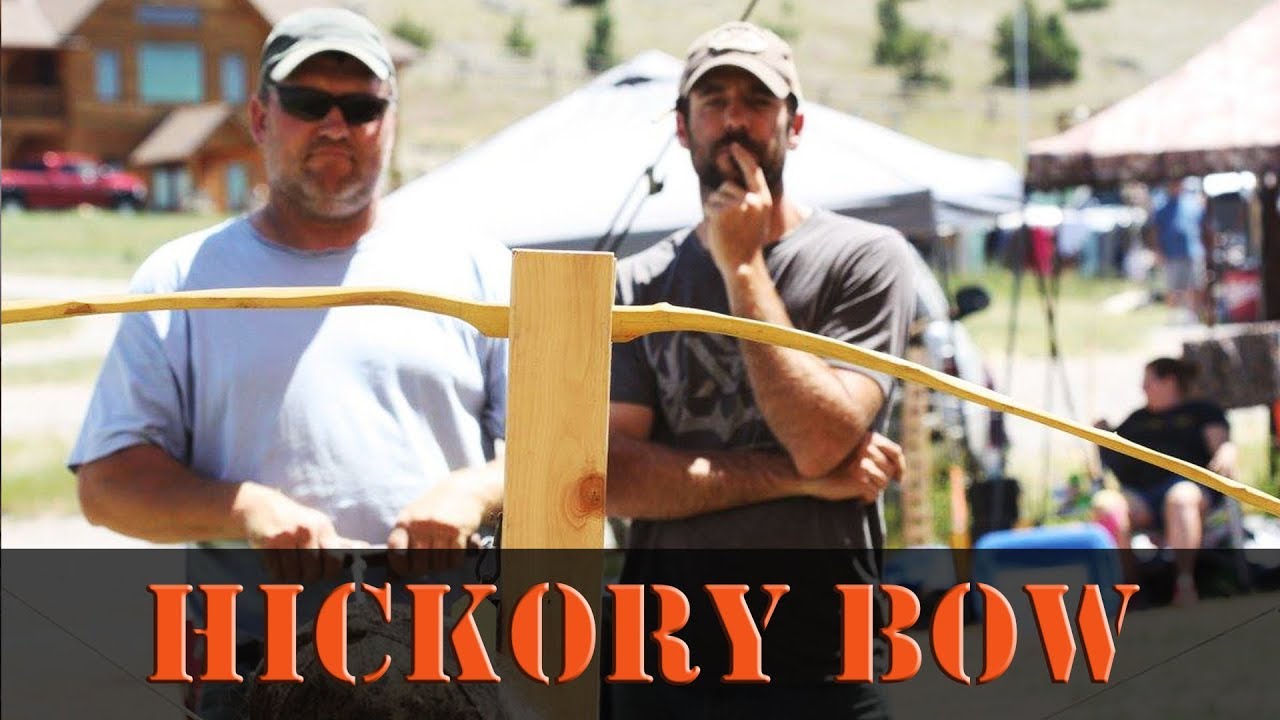 Primitive Hickory Self Bow, how to build a wood long bow or recurve bow