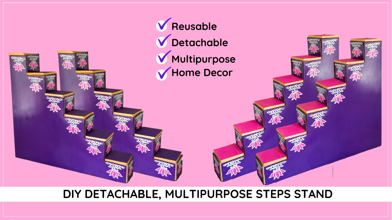 HAPPY DIWALI | DIY Home Decor | DIY DIYA stand | Lotus Home Decor Steps stand | DIY Steps Stand