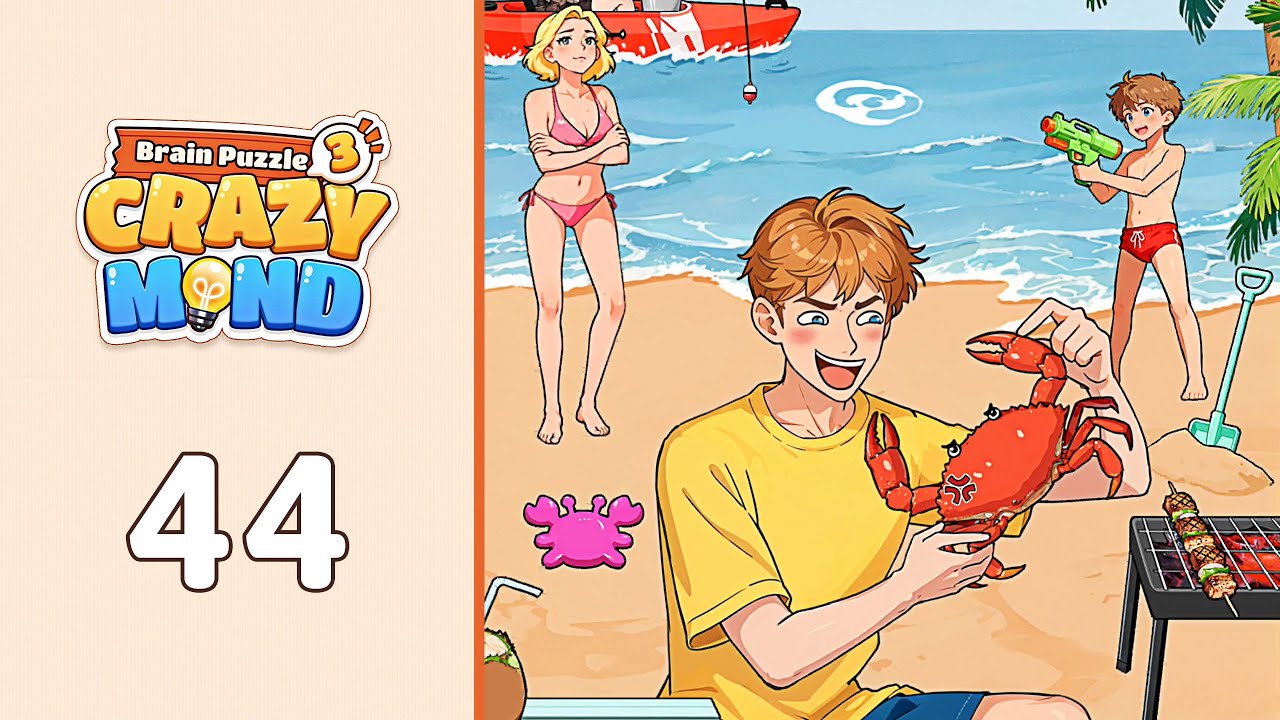 Brain Puzzle 3: Crazy Mind Level 44 Sausage Lip SOS | Every Puzzle Solved! 🎯