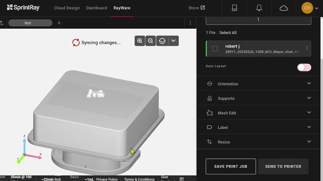 Troubleshooting 3D print fitment issues using SprintRay's Rayware Cloud