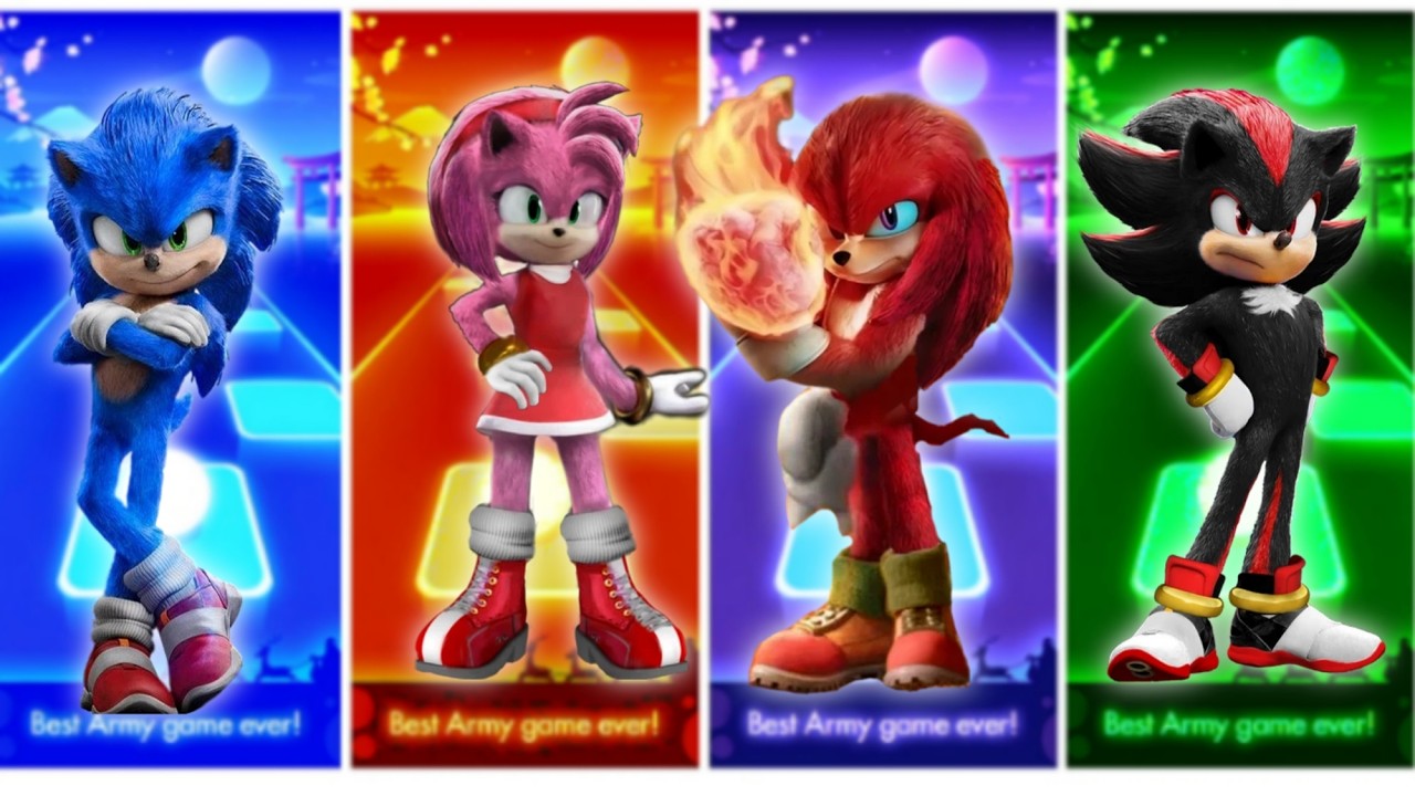 Sonic 🔴 Amu Rose 🔴 Knuckles 🔴 Shadow - Tiles hop