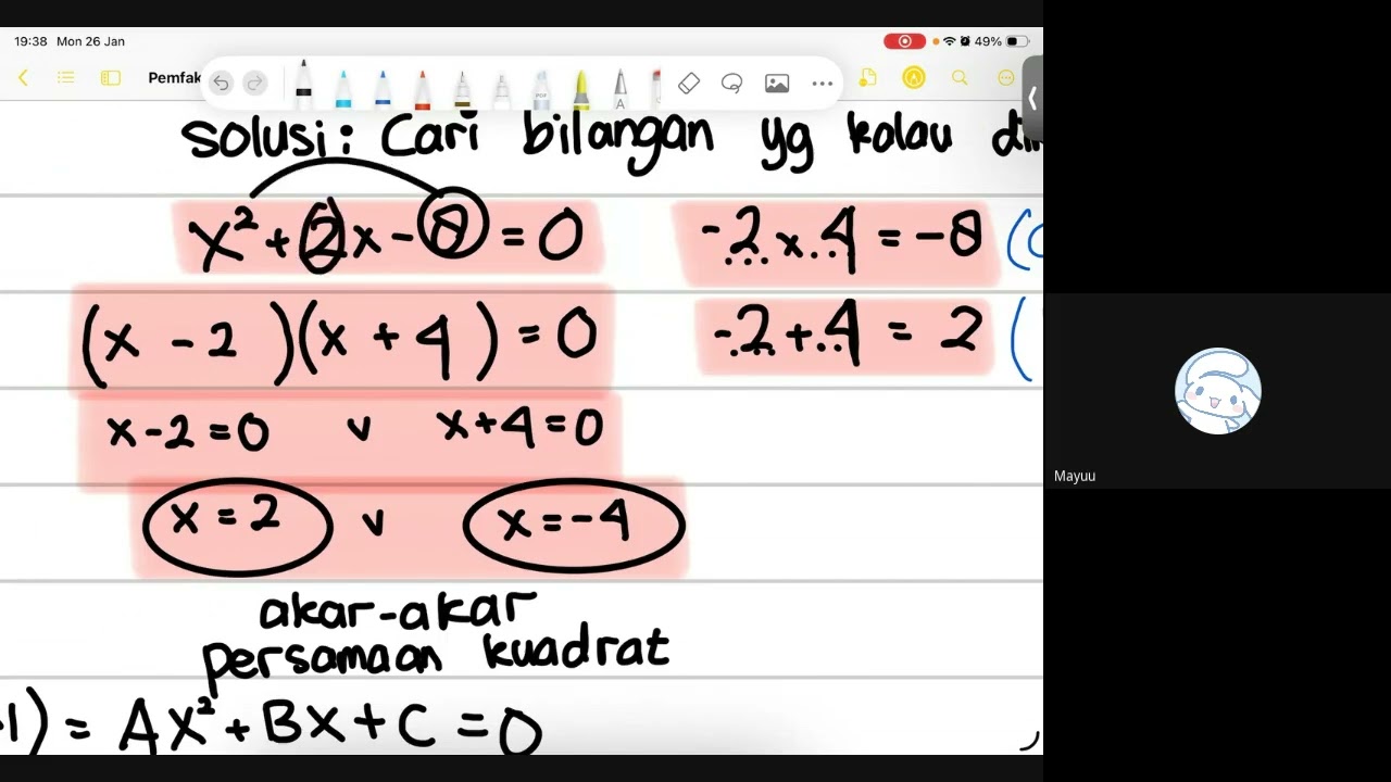 26 Jan 2026_Les Jeje 12 SMA _UTBK PK_ Persamaan Kuadrat