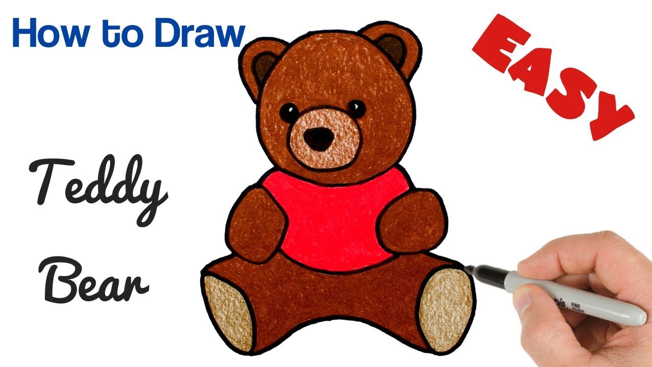 How to Draw Teddy Bear Easy | Cute Drawings for beginners