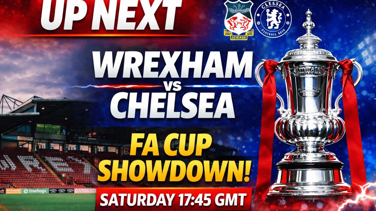 “Hollywood vs Premier League royalty 🎬⚽Wrexham host Chelsea in the FA Cup!
