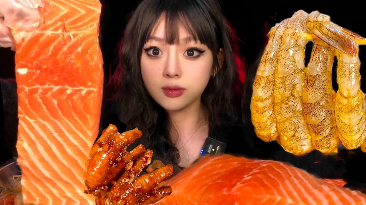 Super thick uncut salmon with Chaoshan marinated shrimp for a refreshing taste!