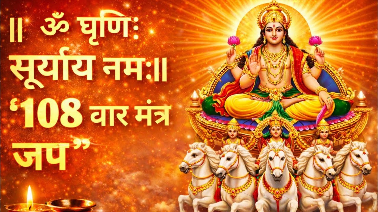 ॐ घृणि सूर्याय नमः | Surya Mantra 108 Times | सूर्य मंत्र जप | Aditya Mantra