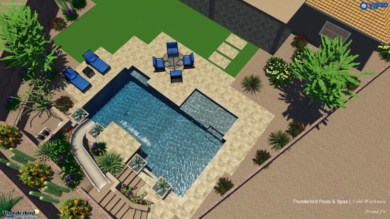 Proudfit Contemporary Pool with Grotto