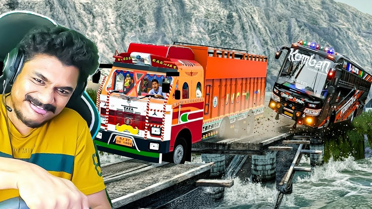 KOMBAN BUS and LORRY Trapped at Wayanad Dangerous Roads