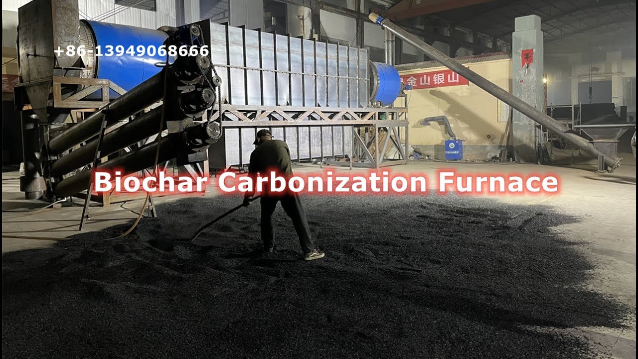 Sawdust Bamboo Charcoal Biochar Continuous Carbonization Furnace working activated carbon fertilizer