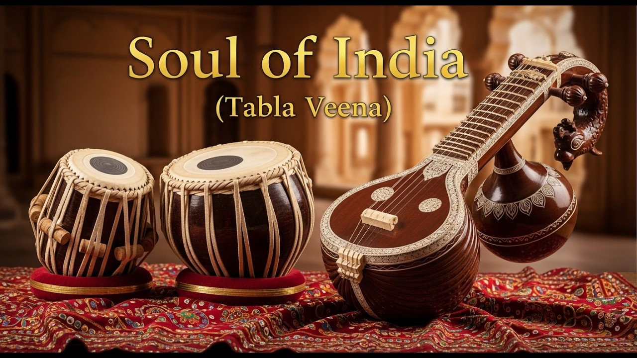 Soul of India | Indian Classical Fusion Music – Tabla Veena Flute | Relax Mind,Work, Study, Finance