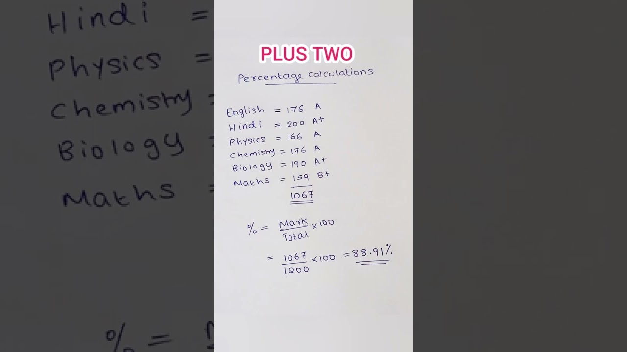 Plus Two Marks ||Percentage  calculations ||  Easy 🥰🥰