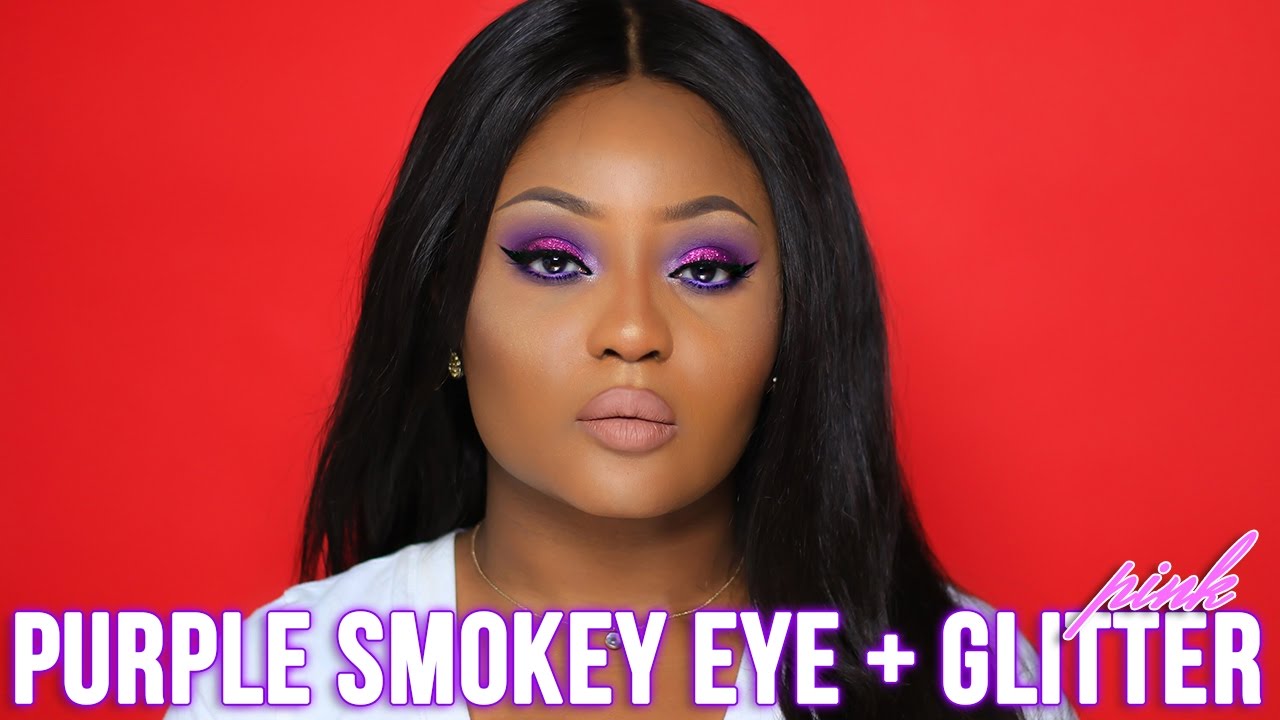 Pink Glitter + Purple Smokey Eye Tutorial | Youkeyy