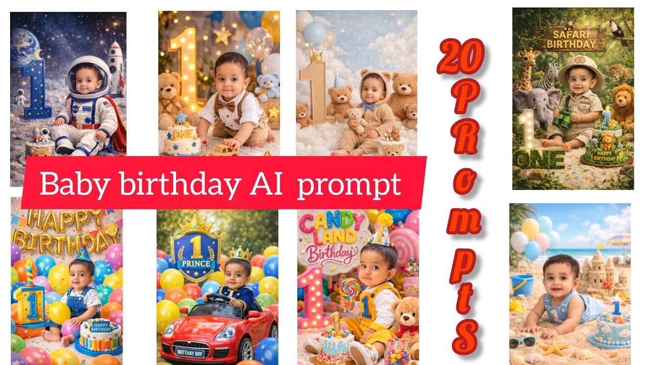 Happy Birthday Prompt 1 Year Child | Trending Gemini Ai Photo Prompt For Kids