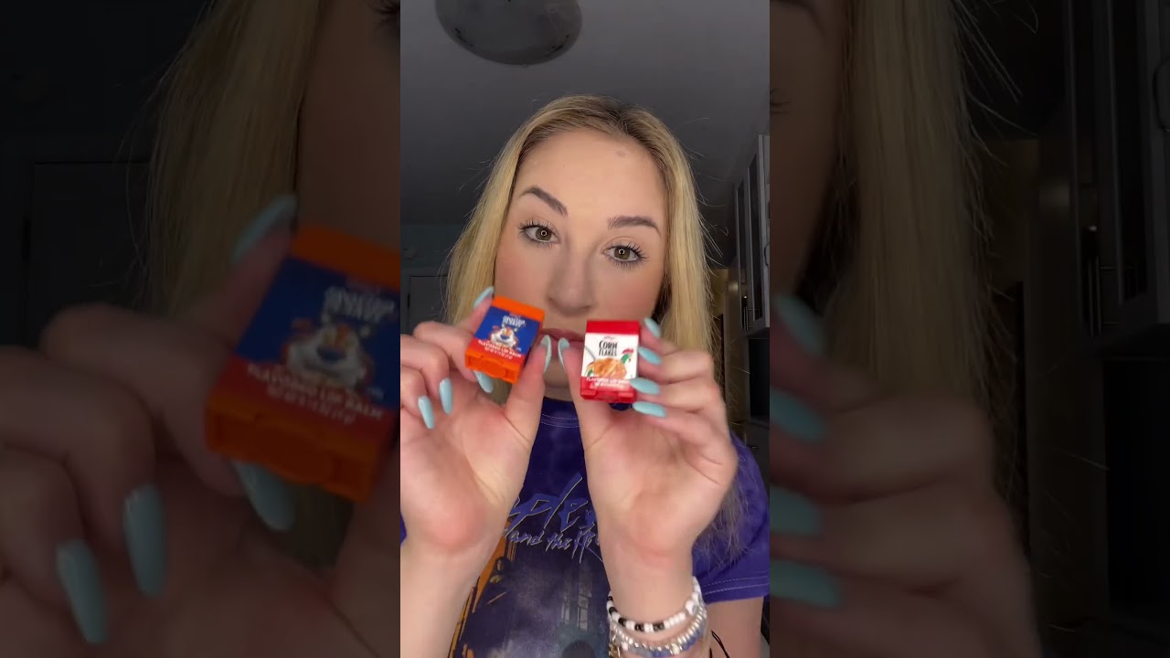 these mini cereal boxes are actually LIP BALMS! 🥣 #waitforend #food #shorts