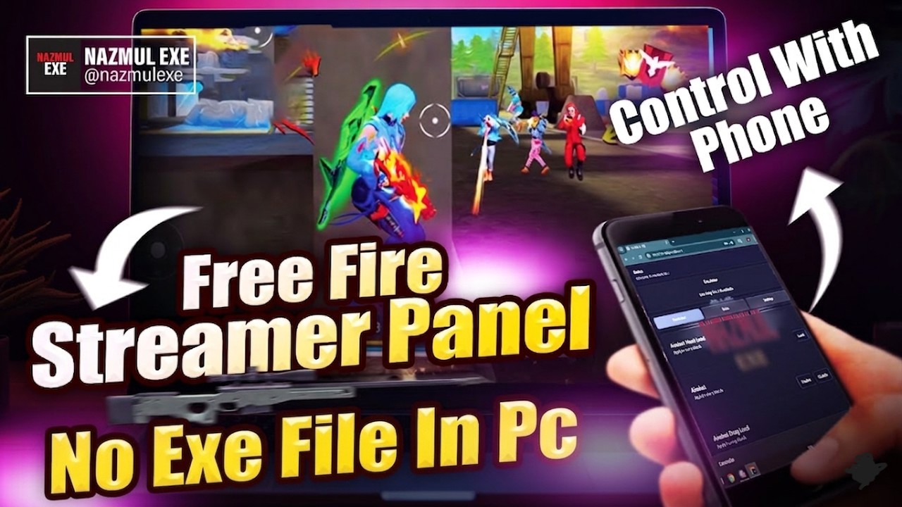 Free Fire Streamer Panel Pc 🎯 No Exe File In Pc || Free Fire Phone Control Panel || Safe Pc Panel