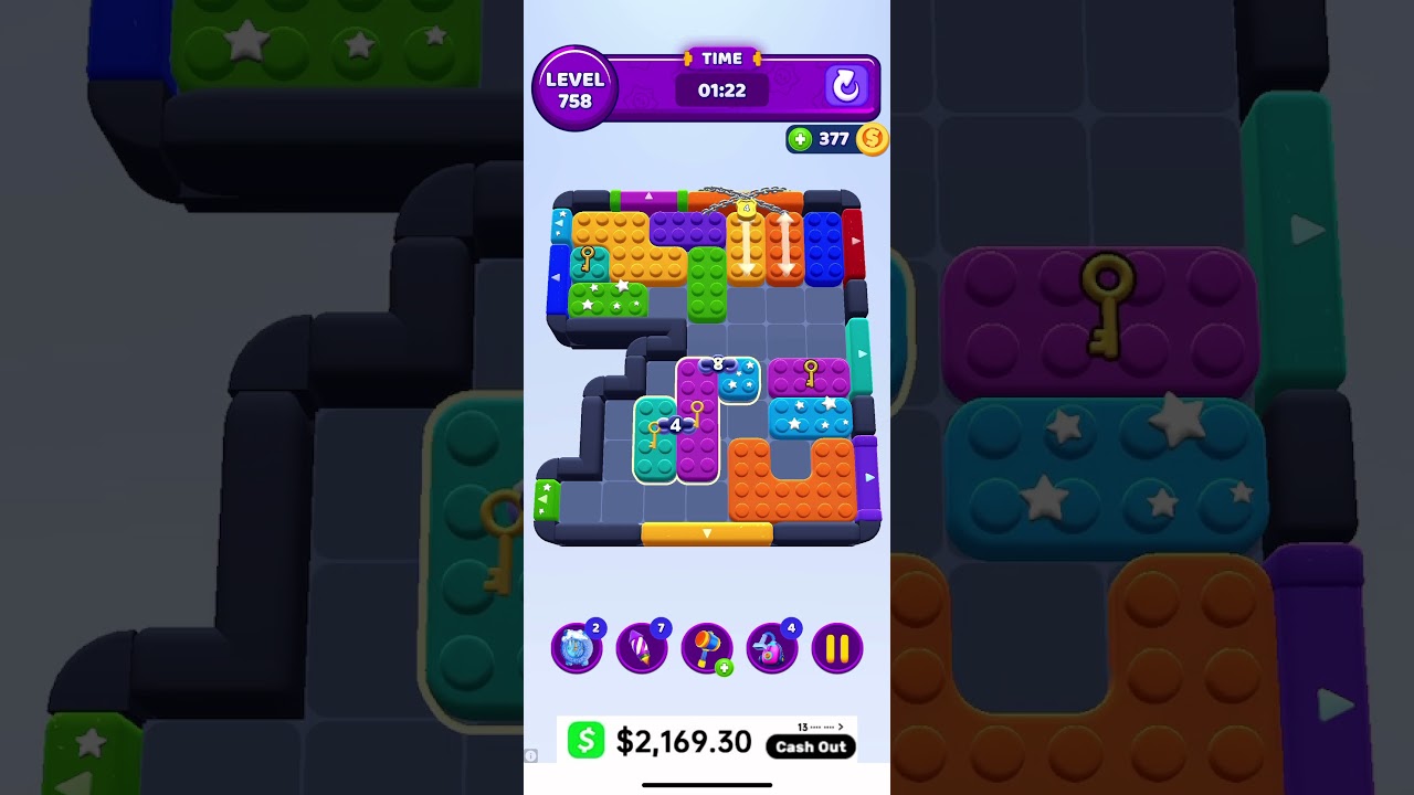 Color block jam 758 (hard) walkthrough #colorblockjam #games #colorblockjamgame #colorjamgame