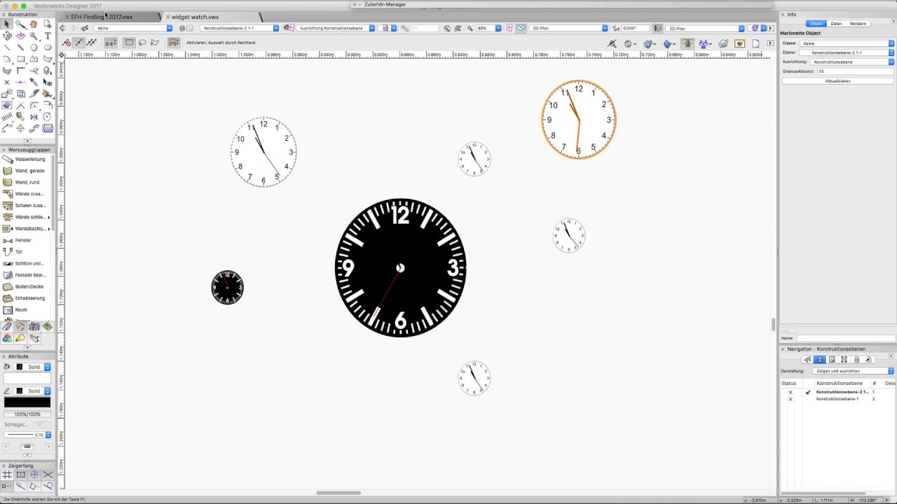 Vectorworks Marionette - Example Clock Widget