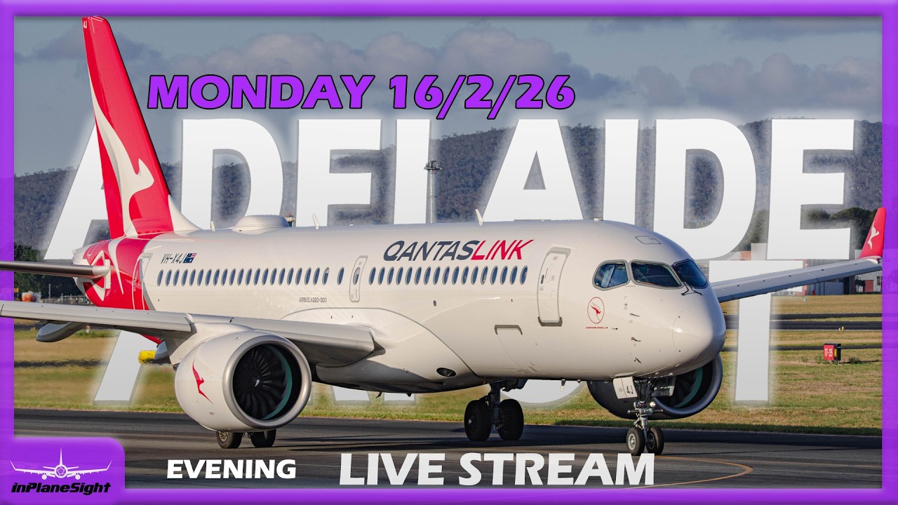 🔴✈️ InPlaneSight: Live Aviation @ Adelaide Intl. Airport ( YPAD / ADL) ✈️🔴