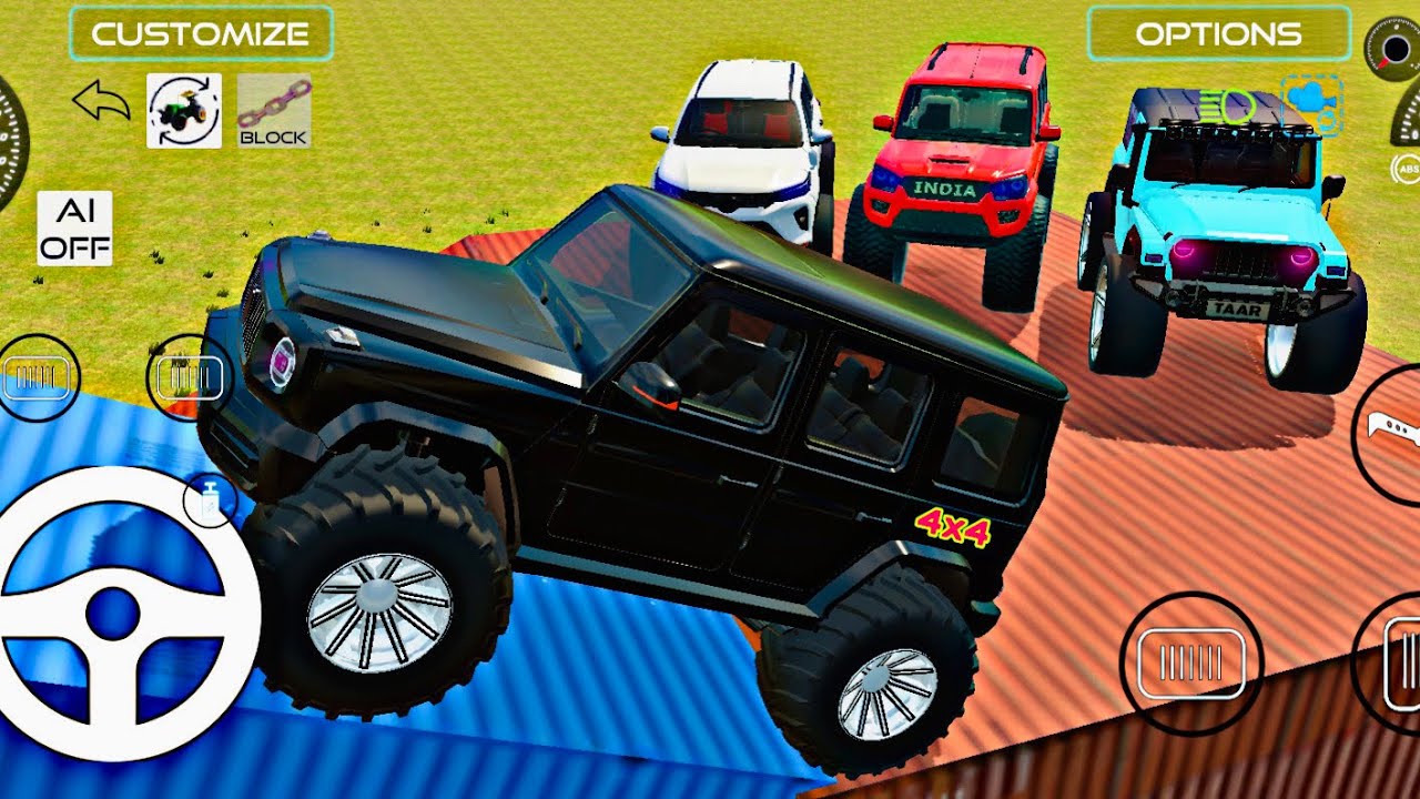 Drive Car and Unloading Stone From Dumper Truck in Game🔥#scorpio #thar #bolero #car #4x4  #gaming