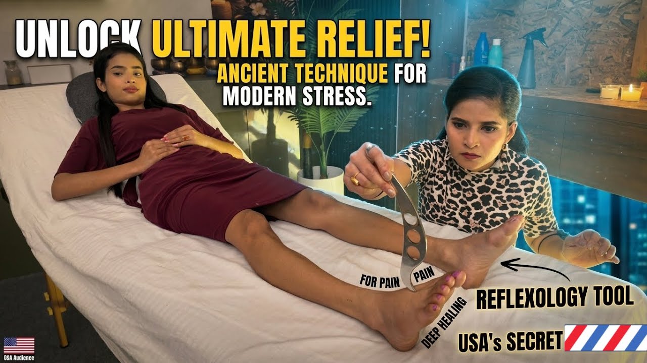 Ultimate Relaxing Foot Massage With Sharp Iron Kansu | Chinese Tools ASMR therapy For Good Sleep