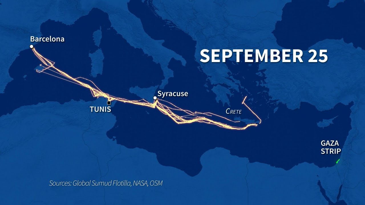 Animated map shows route of Gaza-bound flotilla | AFP