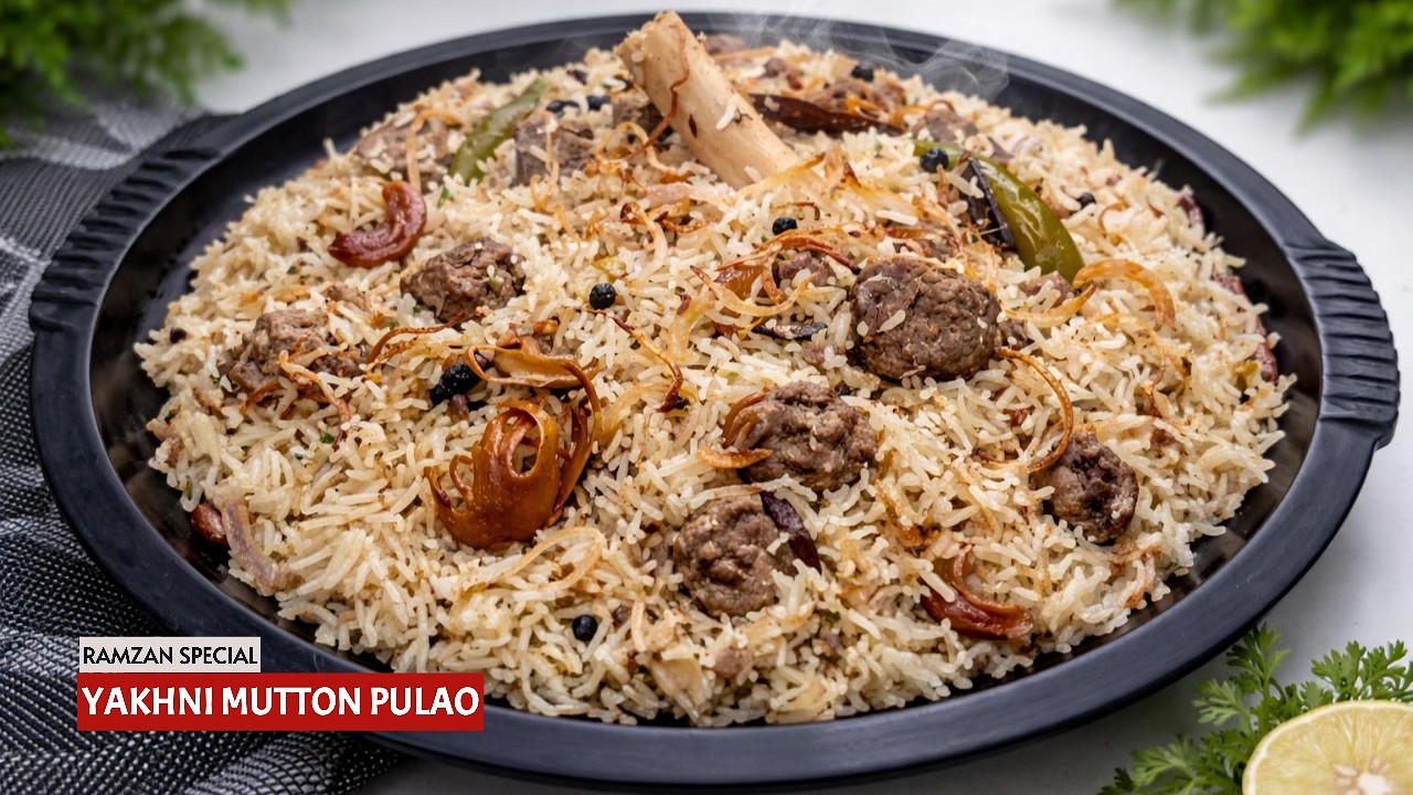 Hotel Style Yakhni Mutton Pulao 😋 | Ramzan Iftar Special Recipe in Telugu | Must Try!
