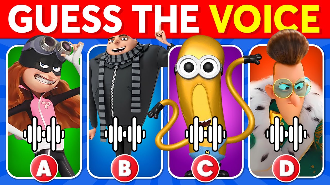 🔊 Guess The Voice...! Despicable Me 4 Movie 🔥 Gru, Kevin, Stuart, Poppy, Mega Minions