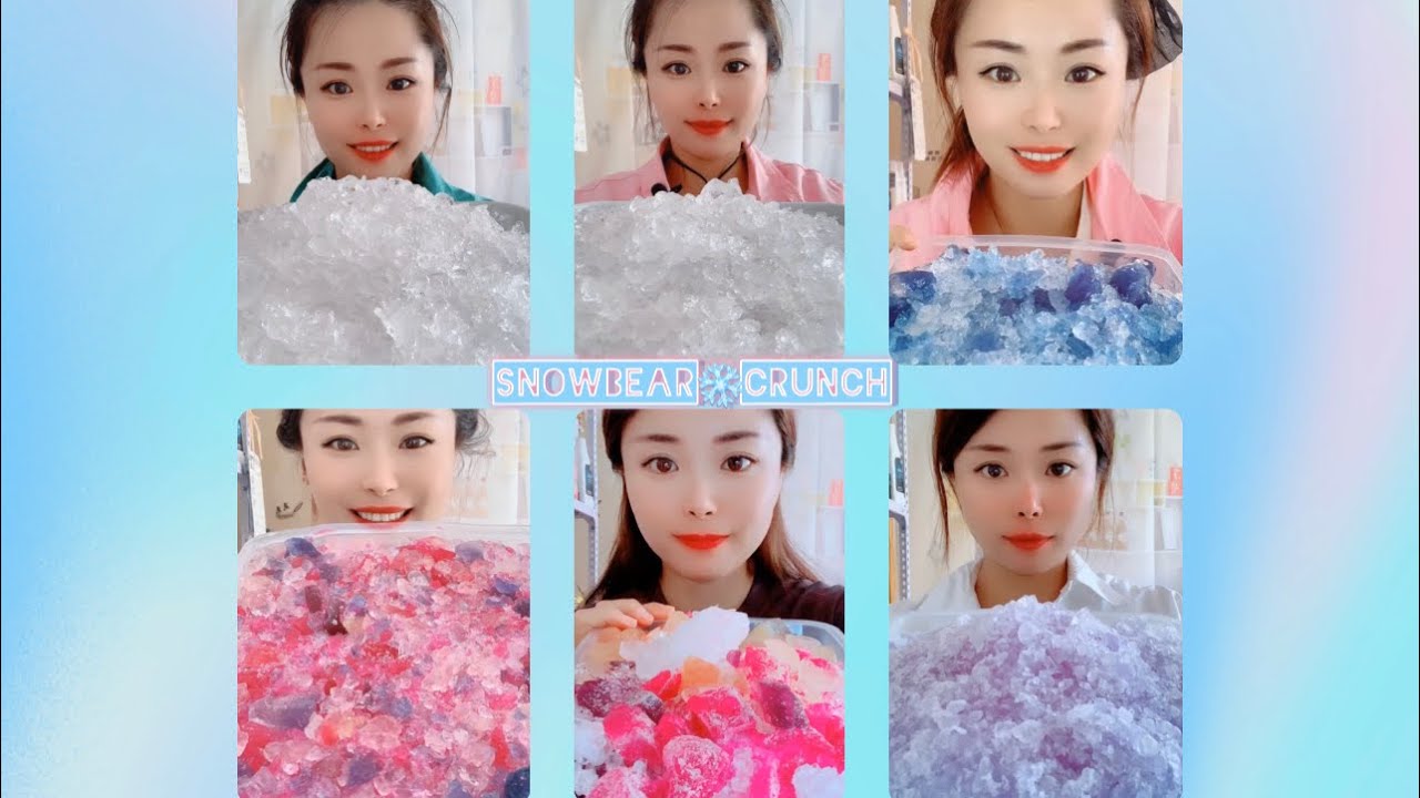 CRUSHED ICE | WHITE ICE | COLORFUL ICE | ICE EATING ASMR | SATISFYING CRUNCHES ❄️🧊🤍🌈