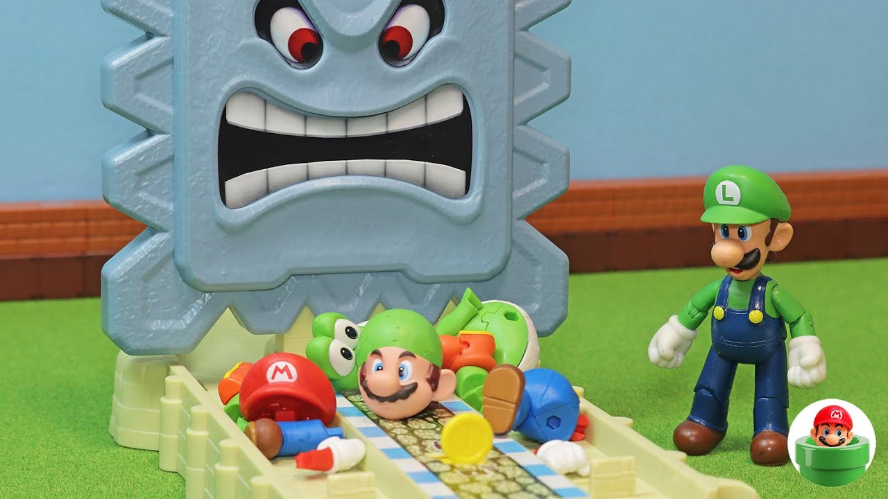 マリオとヨッシーの体がドッスン落下でまさかのバラバラ！ルイージもびっくり  Super Mario 3D puzzle toys