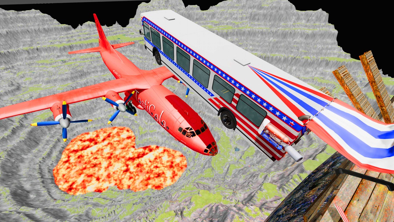 American truck off road test №116 Cars vs Leap of Death Jump in Lava Pit