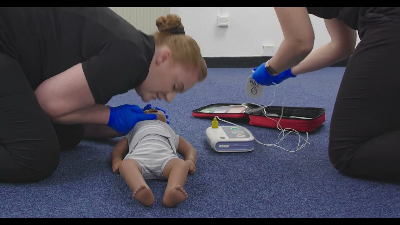 Infant 2 Person CPR using AED