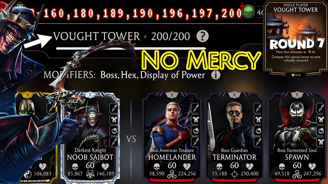 Vought Tower Final Round | Battles 160, 180, 189, 190, 196, 197 & 200 | Mortal Kombat Mobile