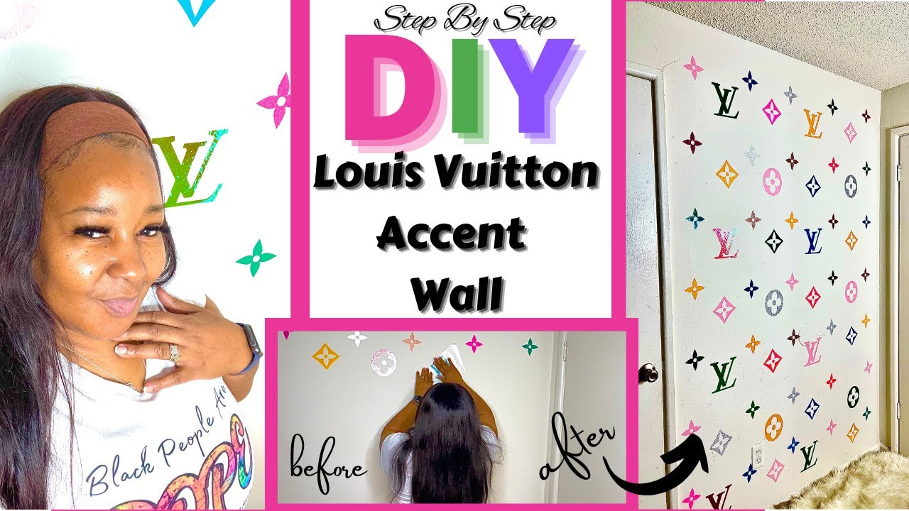 How to make/DIY (SUPER EASY & APARTMENT FRIENDLY) Louis Vuitton accent wall using a Cricut Air 2