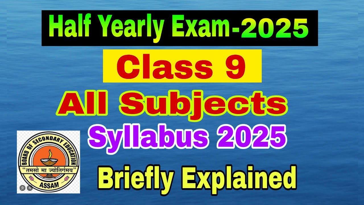 Class 9 Half Yearly Exam Syllabus 2025 All Subjects / Half Yearly Class 9 Syllabus 2025 #class9