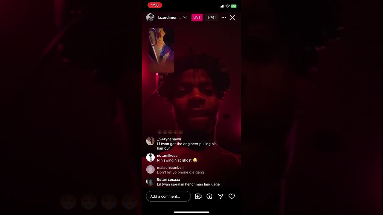 Lazer Dim 700 punching in song on instagram live pt 1 4/26/2024