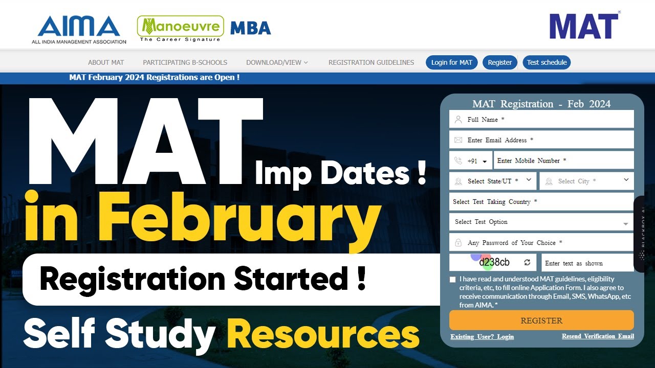 MBA MAT 2024 - MAT In February Registration Started! | Important Dates