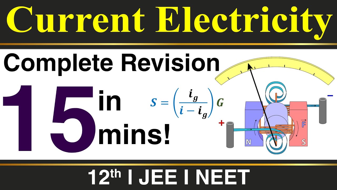 Current Electricity Revision in 15 mins Physics Class 12 | Narendra Sir (IITB 2003, Purdue Univ USA)