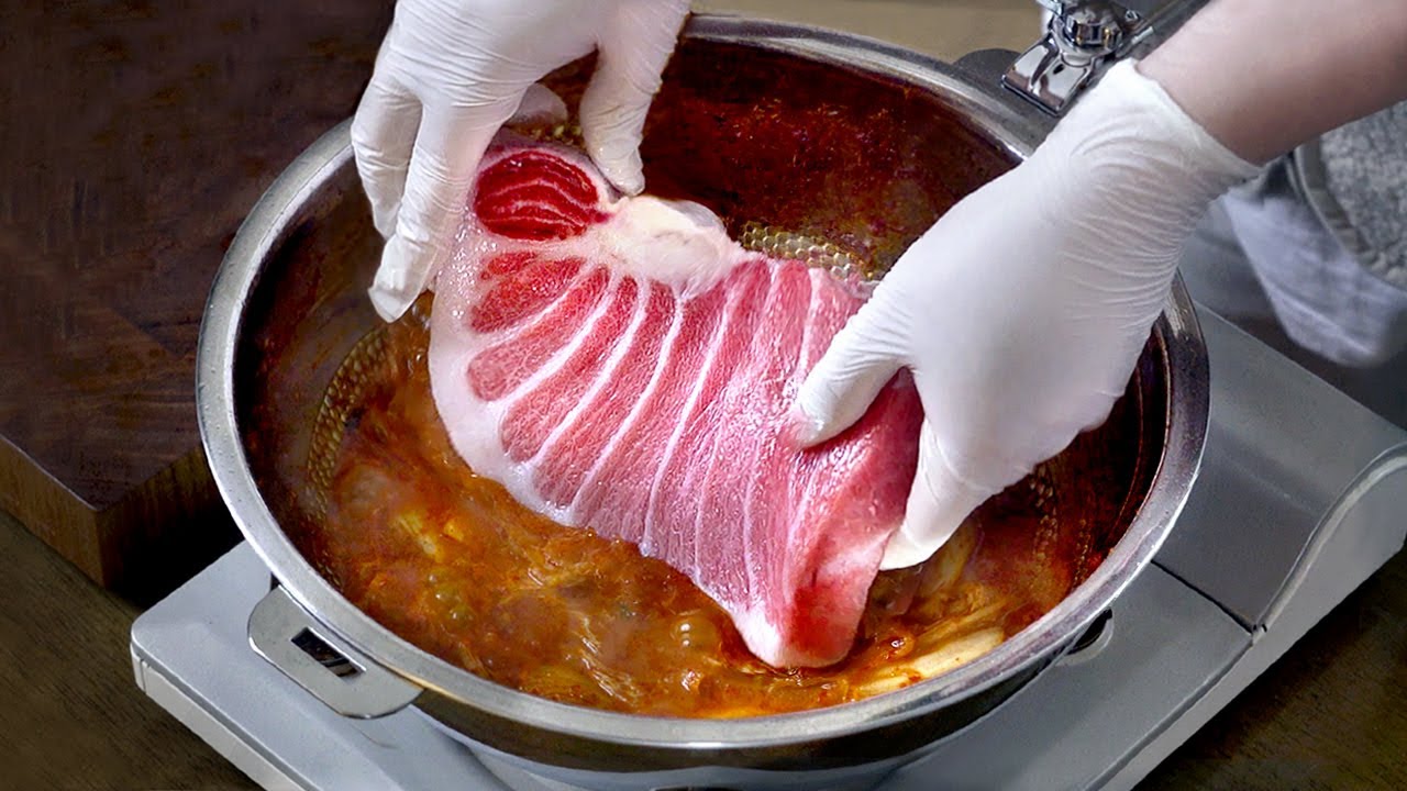 생참치 800g으로 김치찌개 끓이기