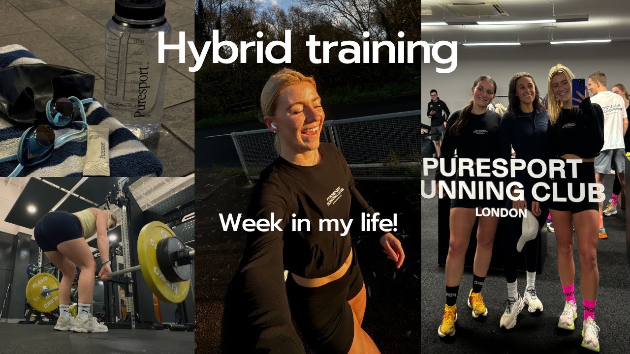 Train with me: week in my life, hybrid training, london, swimming, Puresport run club
