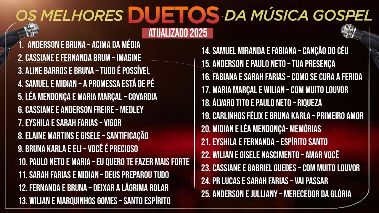 OS MELHORES DUETOS DA MUSICA GOSPEL (Músicas Mais Tocadas) - Atualizado 2025