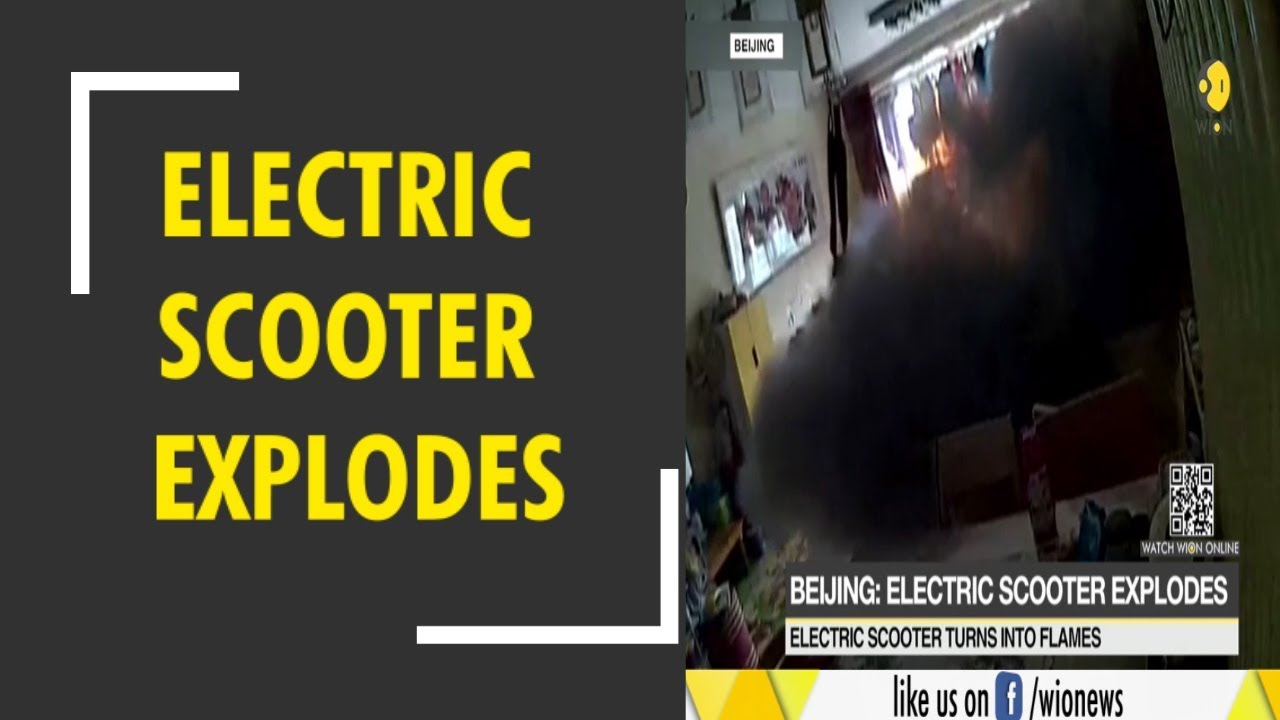 Electric scooter explodes during charging in Beijing