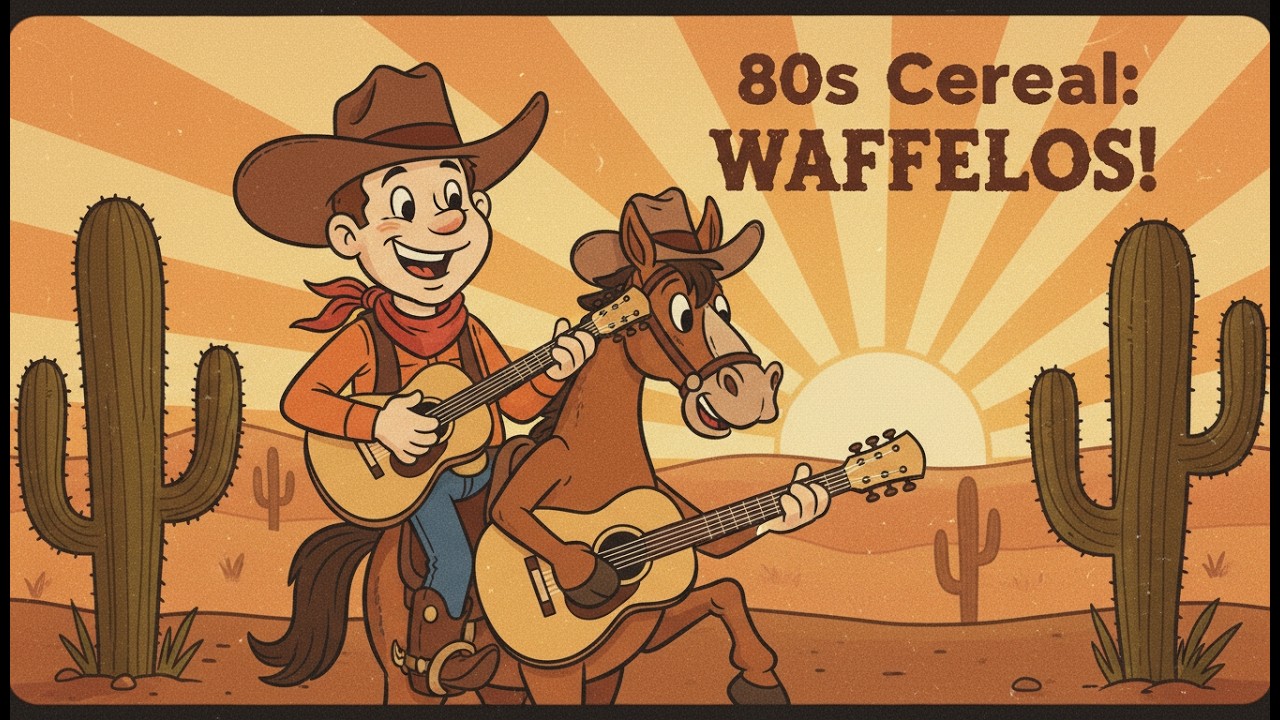 🧇🐴 Remember Waffelos Cereal from 1980? The Cowboy & His Guitar-Playing Horse! 🤠🎶