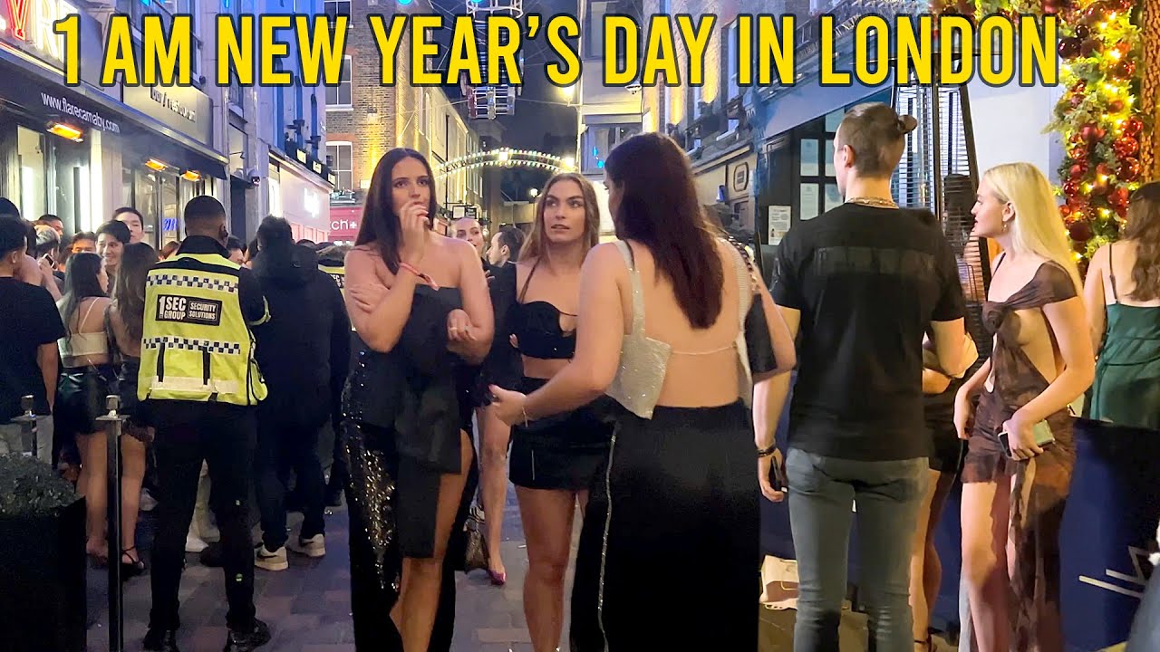 1 AM New Year’s day in Central London 2023 | London Night Walk [4K]
