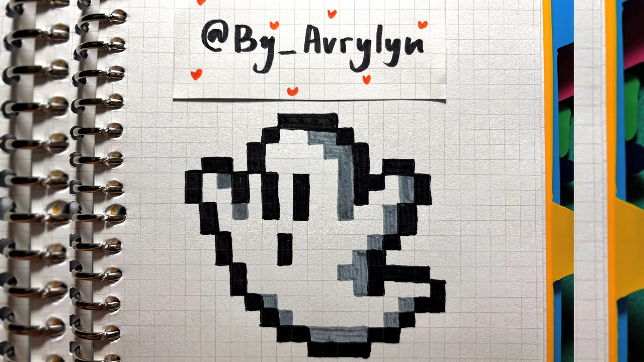 HOW TO DRAW A GHOST PIXEL ART IDEAS (REAL TIME) #drawing #pixelart #relaxing #simple #ghost #art