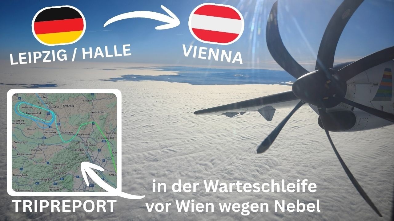 Tripreport Flug Leipzig/Halle (LEJ) - Wien (VIE) mit Braathens Regional ATR72 Turboprop im Holding