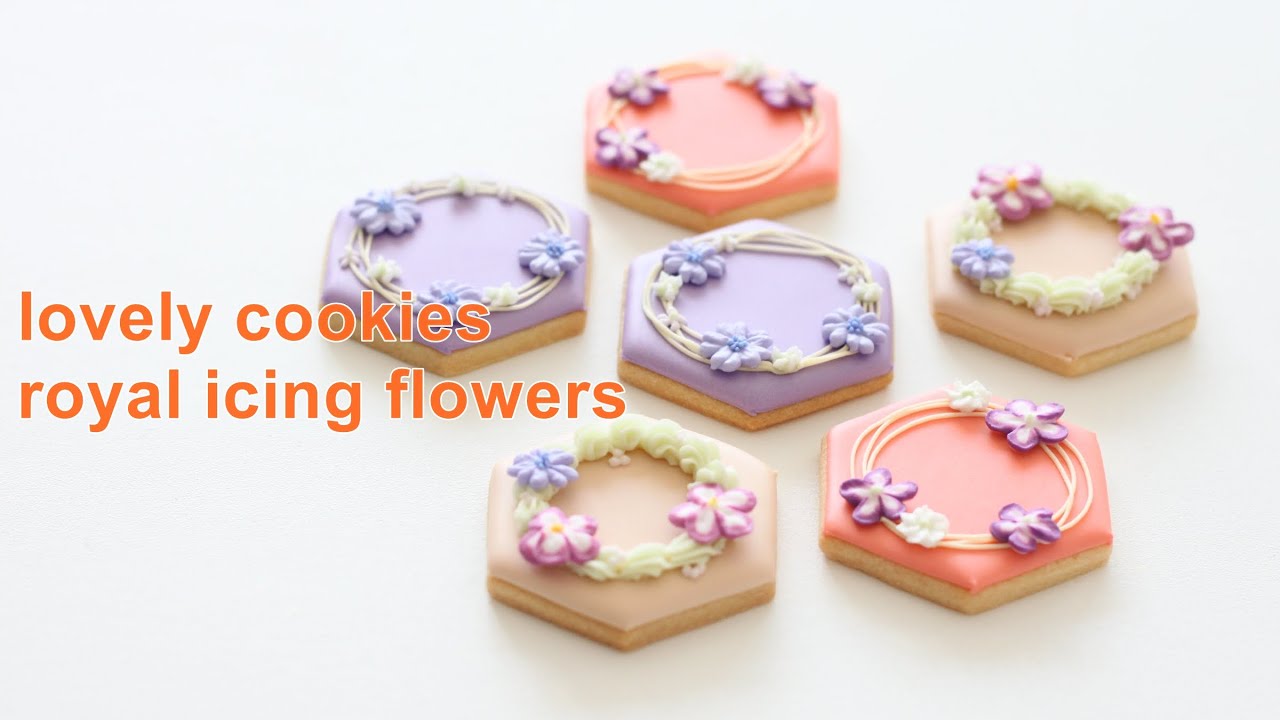 アイシングクッキー初心者 着色 お花の絞り  royal icing cookies for beginner. tutorial of color, royal icing flowers 2025