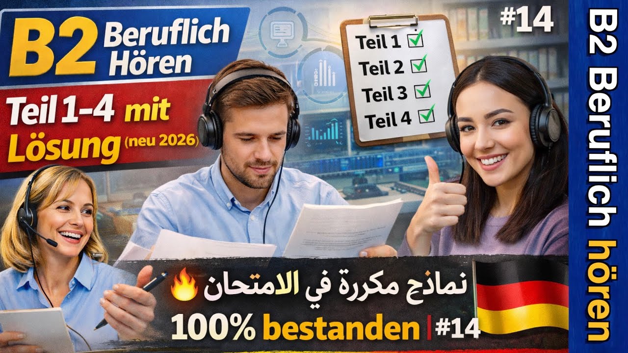 B2 Beruflich Hören | Teil 1–4 mit Lösung (neu 2026) 🔥 نماذج مكرّرة في الامتحان | 100% bestanden |#14