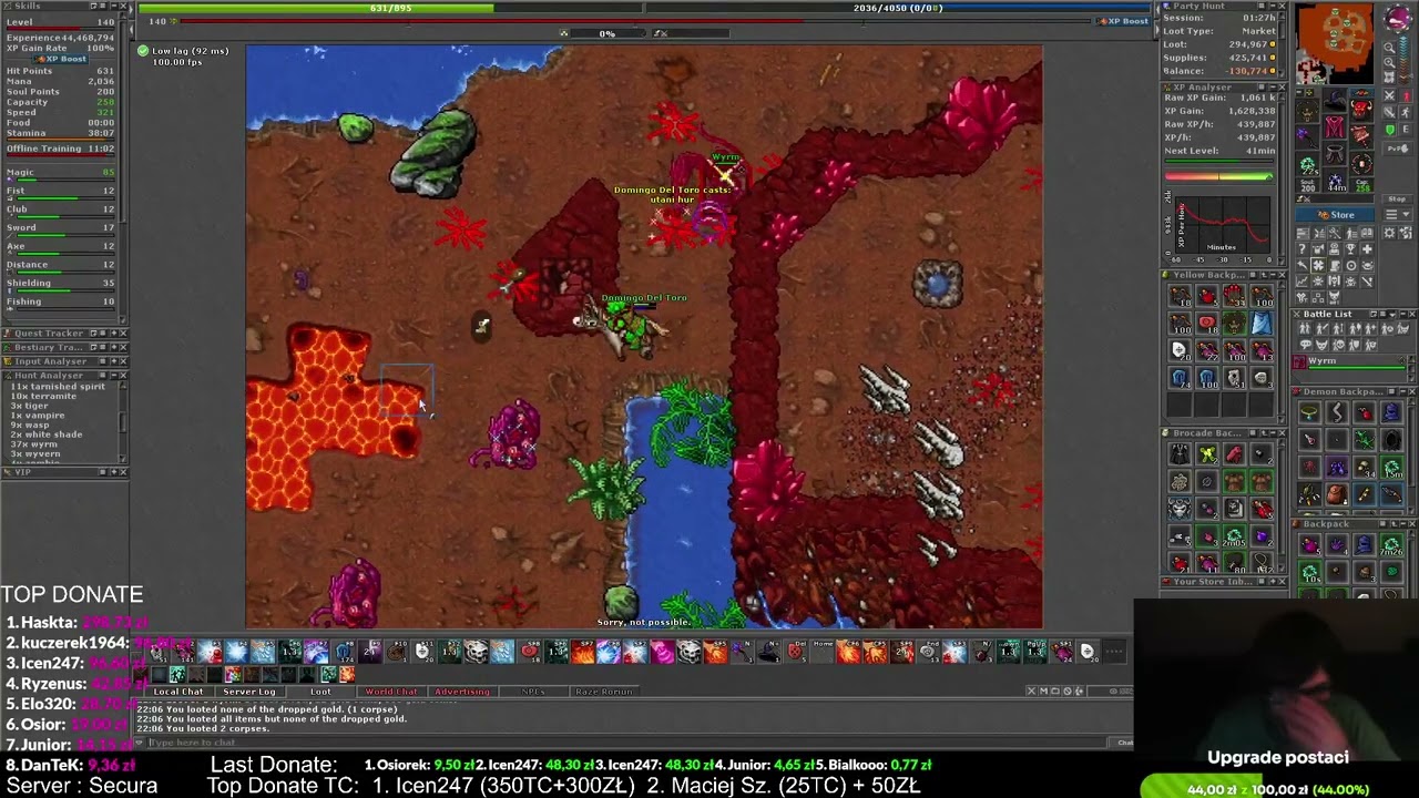 WIELKIE POLOWANIE NA WYRMY DARASHIA! 140 MS #TIBIA PL - SECURA - SOLO MS GAMEPLAY