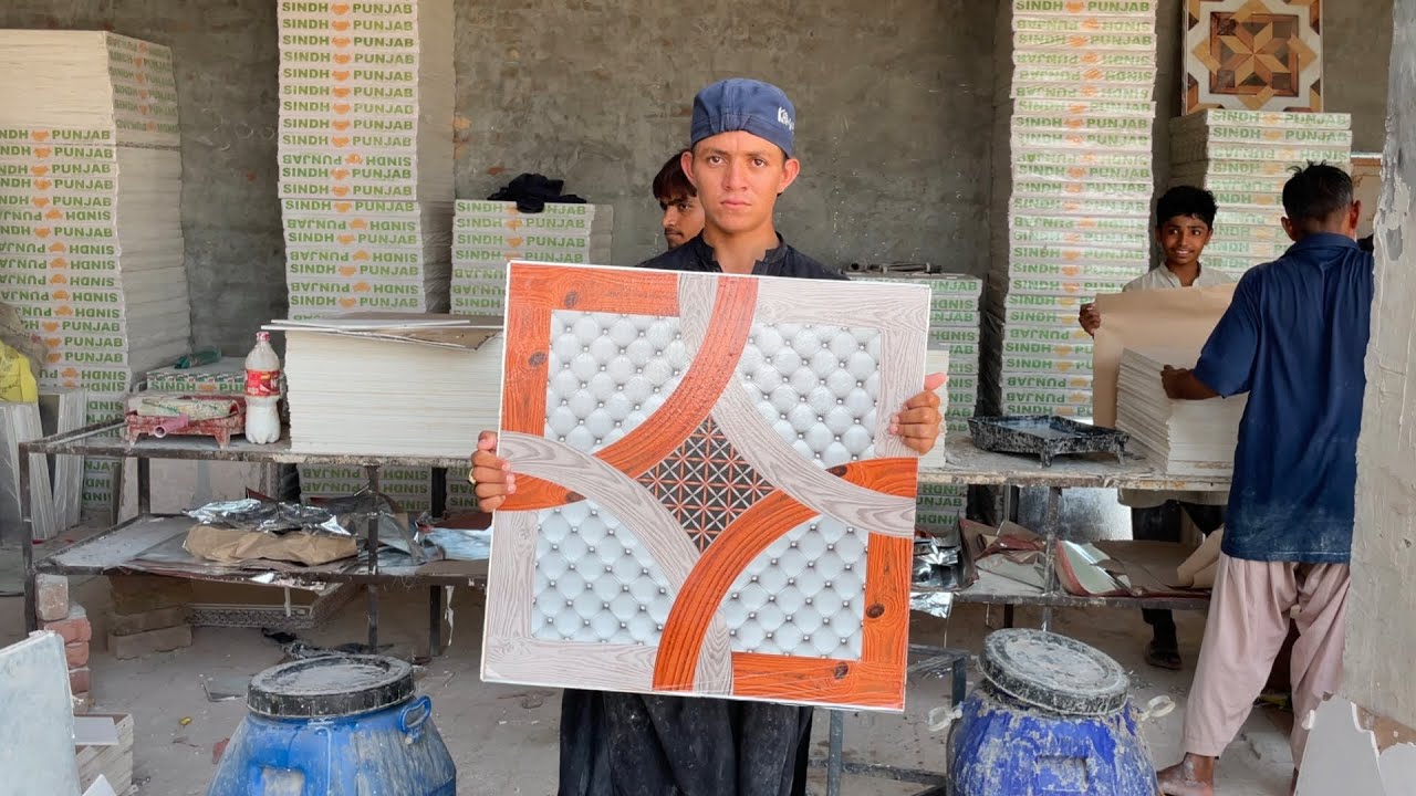 How to Make 2x2 Ceiling Tiles from Gypsum | Mass Production of Aligned Ceiling Tiles