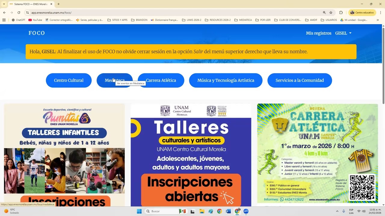 Inscripción en Sistema FOCO - Comunidad UNAM